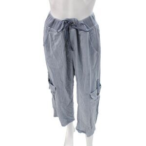 Wearables Women Capri Pants Blue Drawstring Size M